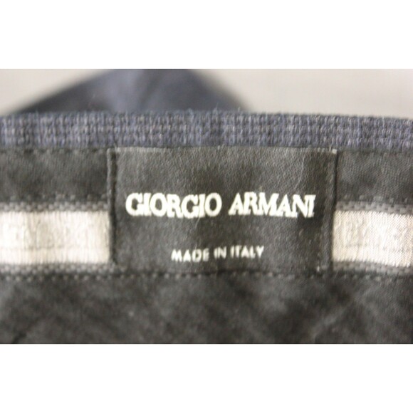 Giorgio Armani Pants Mens Blue Small Checked Wool Dress Trousers 38" X 32" - Picture 9 of 10